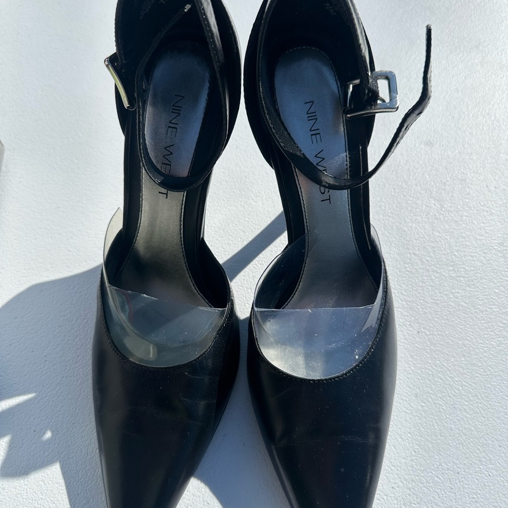 Nine West Classic Black Heels with Ankle Strap